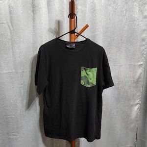 Black and Camo Hundreds T Shirt With Pocket